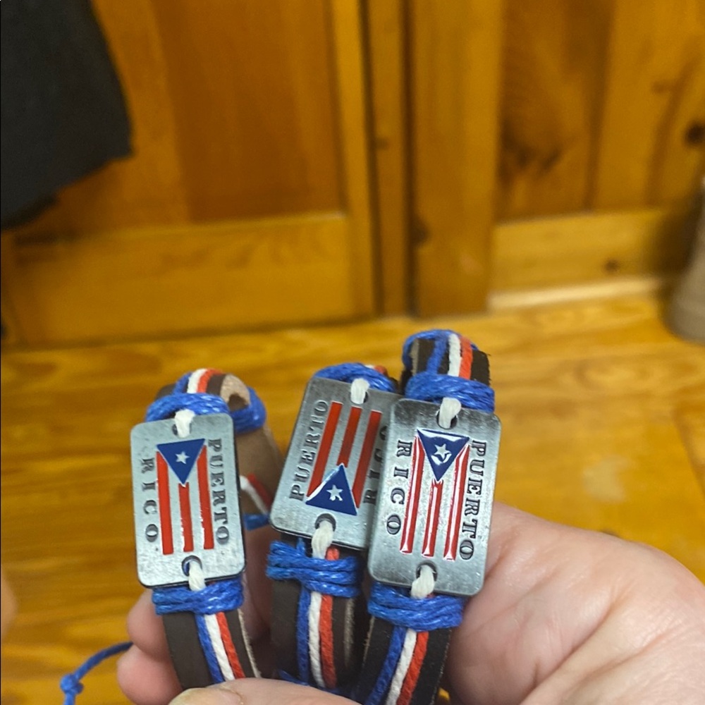 Puerto Rico Flag Bracelet - Blue and Red bundle of 3 braselet
